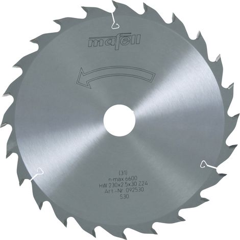 mafell Lame de scie HM 230 x 1,8/2,5 x 30 mm Z 24 WZ pour une utilisation universelle dans le bois (KSP 85 Fc) - 092530