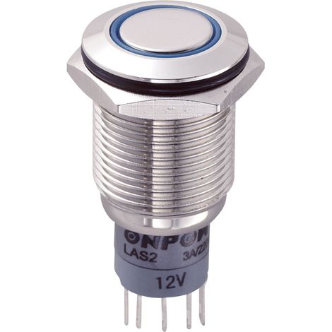 TRU COMPONENTS 701791 LAS2GQF-11ZE/B/12V/N/P Vandalismusgeschützter Druckschalter 250 V/AC 3 A 1 x E