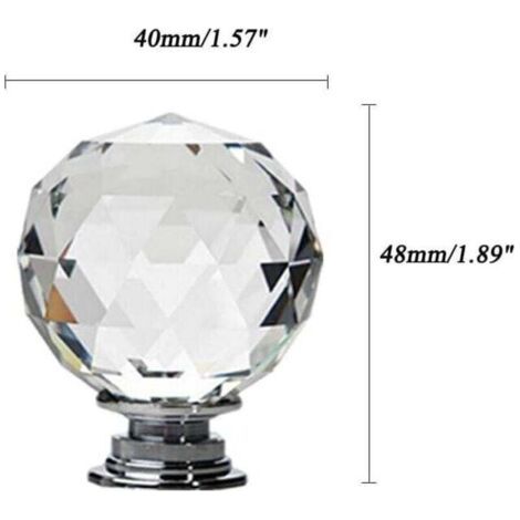 QORVA-Ensemble de 8 boutons de tiroir en cristal transparent, diamètre 30 mm, pour portes et meubles (40 mm).