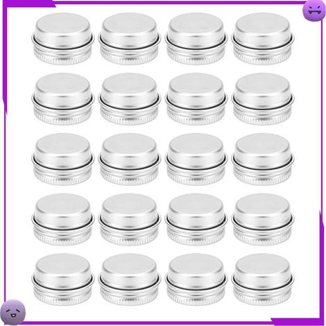 AUCUNE Boîte ronde à couvercle à vis en aluminium AUCUNE Pot en aluminium Paquet de 20 Boîtes de Conserve en hygiene mascara (1/5)