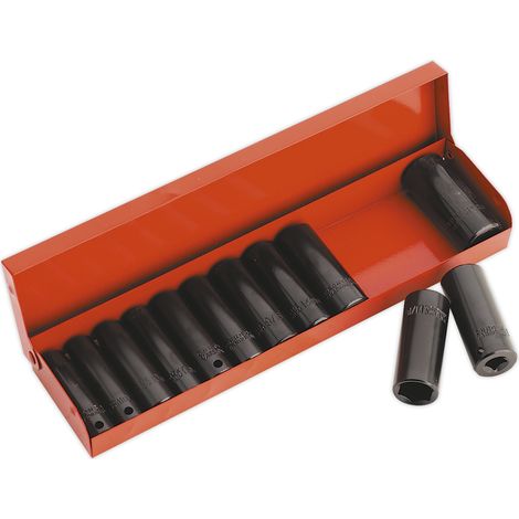 Sealey Premier Metric/Imperial Deep Impact Socket Set 3/8""Sq Drive 12pc AK683