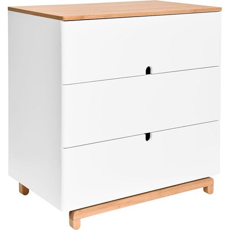 Kommode mit 3 Schubladen Bellamy Nomi Weiß und Holz (1/4)