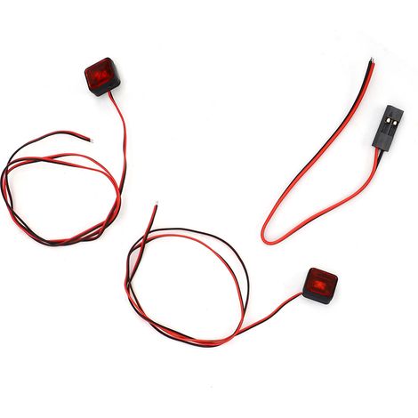 Phares LED rouges pour voitures télécommandées, installation facile, alimentation positive et négative. (1/5)