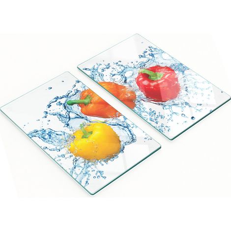Tableros decorativos multifuncionales de vidrio templado para agua y pimienta, 2x30x52 cm.