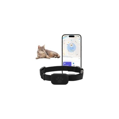 Collier De Suivis pour Chat - Traceur pour Chien, Traceur pour Animaux, sans Abonnement Mensuel, Collier GPS Réglable De 28 À 39 Cm avec Boucle De Sécurité, Compatible iOS, pour Animaux De Compagnie