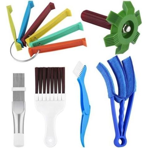 Kit de nettoyage de lamelles de climatisation 6 pièces FCR6 peigne à lame condenseur nettoyeur de sortie d'air évaporateur refroidisseur réparation outil de nettoyage kit (1/3)