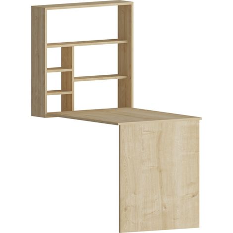 Schreibtisch Veglio, 5 Ablagen, 6 Fächer, mit Regal, 59x90x74h cm Braun