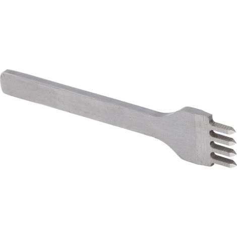 Poinçon cuir acier rapide, chisel couture 4 dents 5mm pour maroquinerie DIY et artisanat du cuir (1/5)