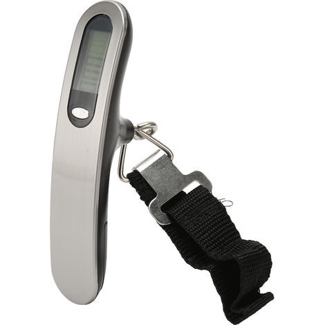 Tragbare digitale Gepäckwaage aus Edelstahl zum Aufhängen, mit LCD-Bildschirm und Maßband. (1/5)