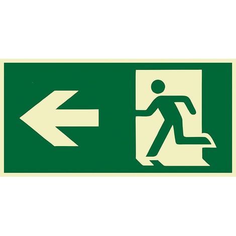 Panneau Sortie de Secours Flèche Gauche 300x150mm – Signalisation Évacuation ISO 7010 E001, Pictogramme Issue Secours, Voie d'Évacuation, Signalétique Sécurité Incendie pour Entreprise et ERP - (1/5)