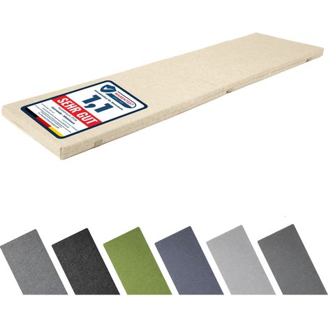 Garronda Coussin Exterieur Impermeable 140x40 cm pour Banc de Jardin Canapé et Balancelle Housse en Polyester Résistant UV pour Terrasse Balcon et Intérieur avec Élastiques GD-0220 Cappuccino (1/5)