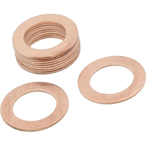 15mm Dia Interne rondelle cuivre Location Télé Plaque étanchéité Joint 10pcs Remplacement d'article (1/5)