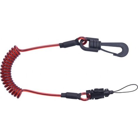 KRATOS SAFETY - Longe porte-outils spirale avec un connecteur à émerillon et une boucle d'accrochage détachable