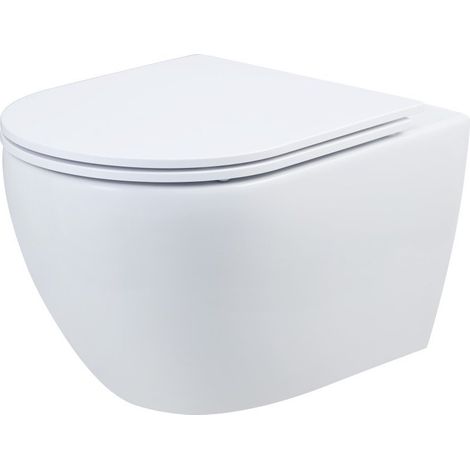Primaster Wand WC spülrandlos Cerma Tiefspüler weiß inkl. WC Sitz (1/3)