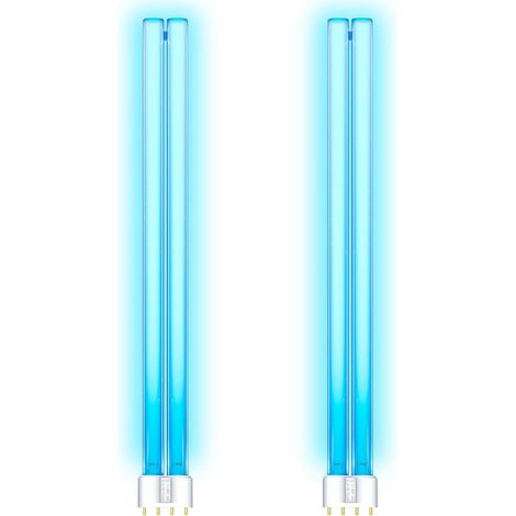 Lot de 2 Ampoule UVC 36W, Culot 2G11, Longueur 417mm, Verre Quartz, Pour Filtre Étang
