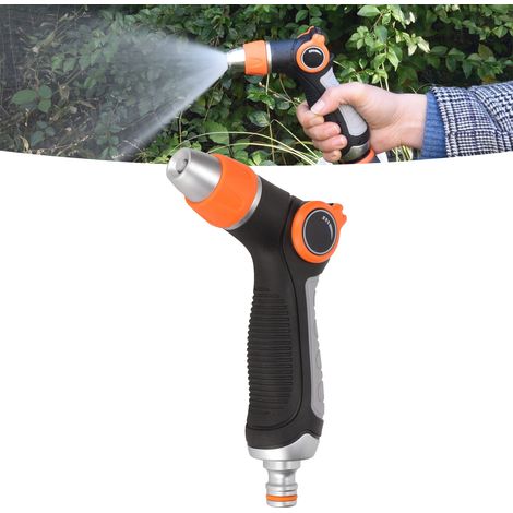 Multifunktionale Metall-Wasserpistole mit Daumensprüher für Gartenarbeit, Blumenpflanzung, Hausreinigung und Autowäsche. (1/5)