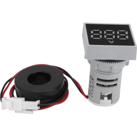 Ampèremètre numérique à panneau mat, voyant lumineux, 220 V CA, AD16-22FSA, blanc (1/5)
