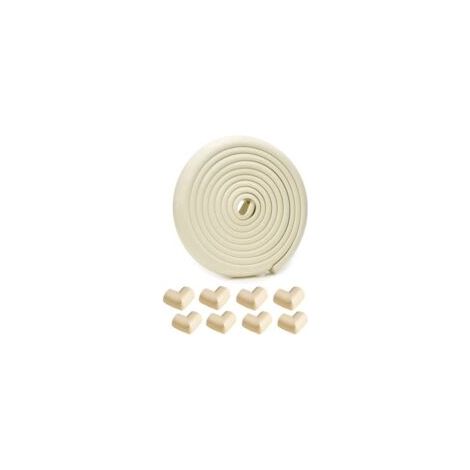 Striscia di protezione laterale da 5 metri per culla, comprensiva di 8 protezioni angolari, kit di sicurezza per bambini a forma di L, striscia di protezione laterale autoadesiva, sicurezza bambini, p