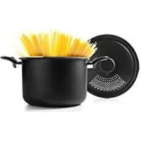 Marmite pour les pâtes avec couvercle-égouttoir, 22 cm, Aluminium, Antiadhésif, Compatible avec l’induction (1/3)