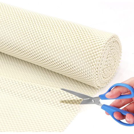 Non-Slip Kitchen Cabinet Liner Roll, Non-Adhesive Waterproof Drawer Protector, PVC Drawer Bottom Mat for Kitchen Table and Cabinet, White (40cm x 300cm) (1/5)