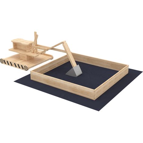 Arenero Infantil Madera avec Excavadora Giratorio 360° Forro 184x90x56 cm (1/5)