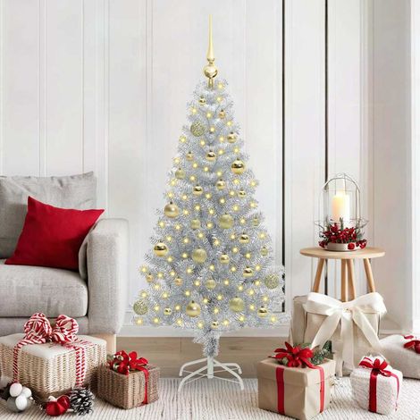 vidaXL Árbol de Navidad Plateado 150 cm PET (1/5)