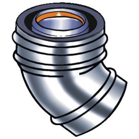 COUDE FUEL INOX/INOX 45°BLANC UBBINK 114804