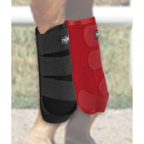 COB, NERO: Stinchiere Western per cavalli modello Tulsa in neoprene con chiusura a strappo