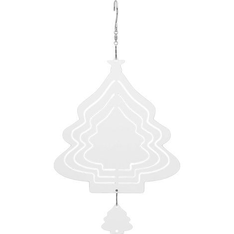 Carillon éolien par sublimation, ornement rotatif en aluminium vierge en forme de sapin de Noël, décoration suspendue pour le jardin et la maison pour Noël (1/5)