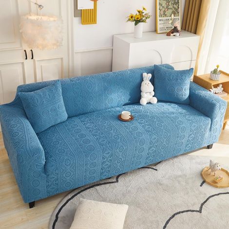 Housse de Canapé Extensible 5 Places 305-350 cm – Jacquard Doux, Protège-Canapé Résistant aux Griffures de Chat (1/5)