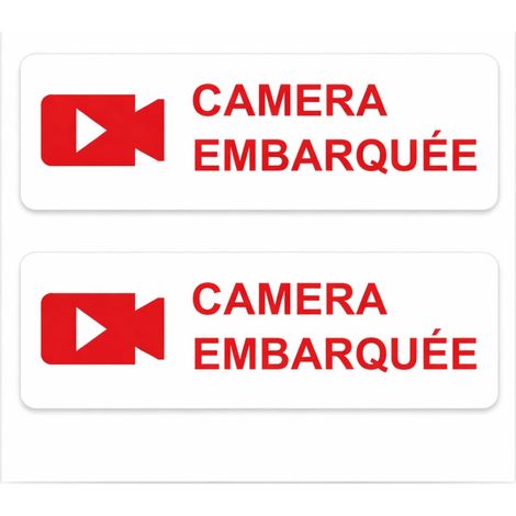 AUTOCOLLANT "CAMERA EMBARQUEE" X 2 (1/2)