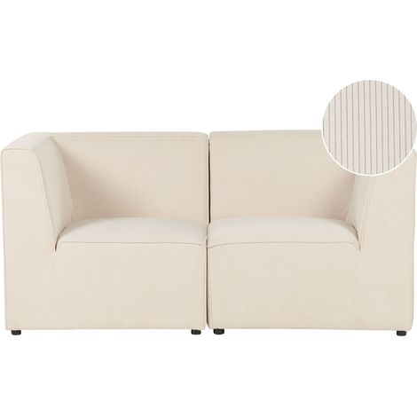 Modulsofa 2-Sitzer LEMVIG Cord Hellbeige