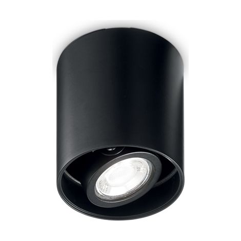 Plafoniera Moderna Mood Round Alluminio Nero 1 Luce Gu10 7W 3000K D9Cm (1/2)