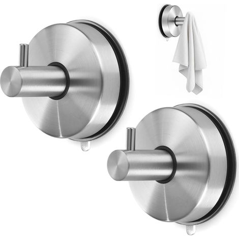 2 Pack Powerful Suction Cup Hook, 304 Stainless Steel Wreath Hook, Kitchen Accessories Storage Ideal for Bathroom, Kitchen and Glass Windows (1/5)