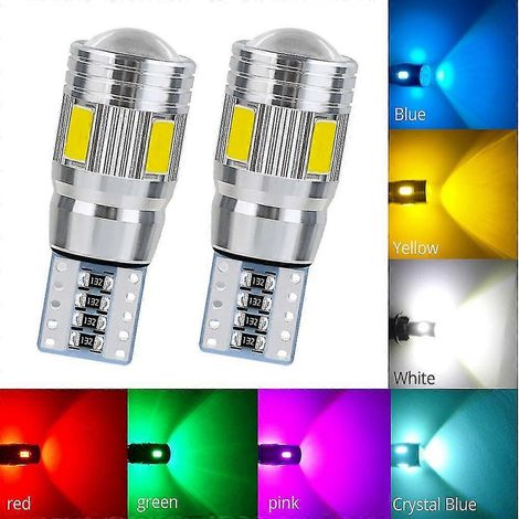 Deux clignotants blancs de voiture, feux latéraux (T10 Canbus 194 W5W), éclairage de plaque d'immatriculation (5630 6LED), feu de stationnement de coffre (LED) et lampe de lecture de toit. (1/5)
