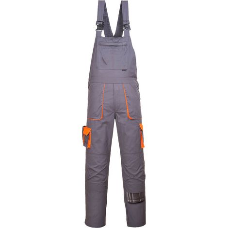 Cotte à bretelles Portwest TEXO CONTRAST Gris Poches Oranges 3XL