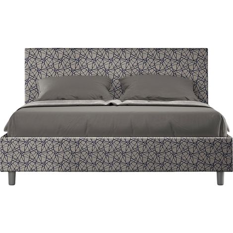 Letto Matrimoniale 160x190 cm con Rete e Contenitore Adele Era 09 Blu (1/4)