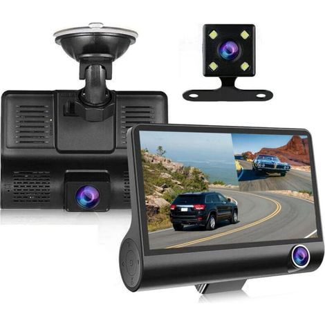 Dash Cam - Mise à niveau de 3 caméras pour caméra de voiture, caméra avant, caméra arrière, enregistrement en boucle dans la voiture G-Sensor Dash Cam (1/5)