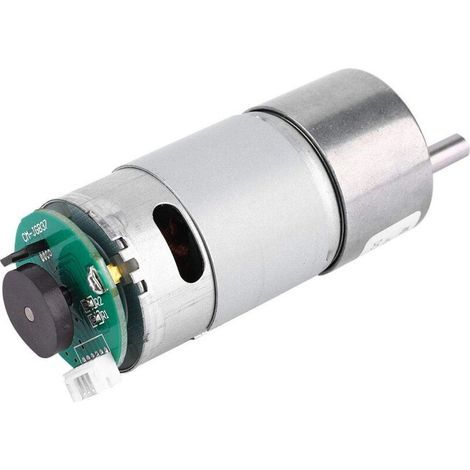 Moteur �� engrenages CC 12/24 V, vitesse 10-1500 tr/min, avec grand r��ducteur et encodeur, moteur �� engrenages �� arbre de sortie excentrique haute performance, diam��tre 37 mm (12 V 200 tr/min).