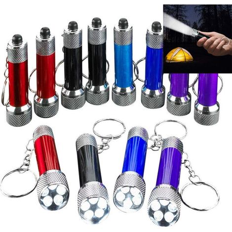 Mini Flashlight - 2.5 Inches - 5-LED Keychain Torch - For Camping Hiking Emergency Use - 12-Pack Assorted Colors (1/5)