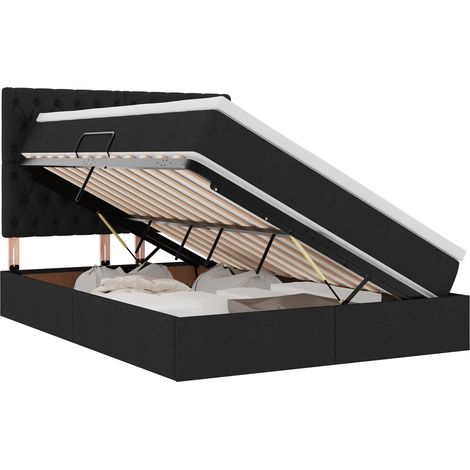 Maison Exclusive - LED-Speicherbett mit Matratze Schwarz 140 x 19