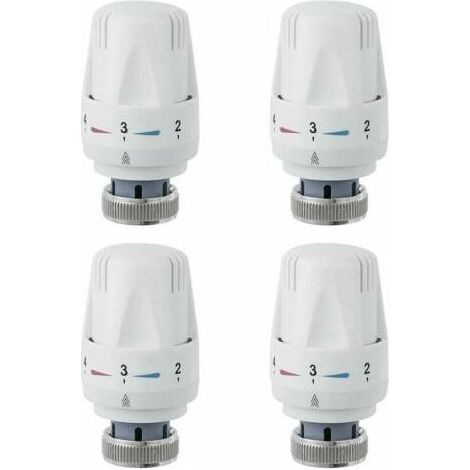 BRICOOMARKET Tête De Radiateur, 4 Pièces Tête De Vanne De Radiateur, M30 X 1.5 Robinet Thermostatique Radiateur, Tête Thermostatique Pour Lavabo Salle De Bain Wc (1/5)