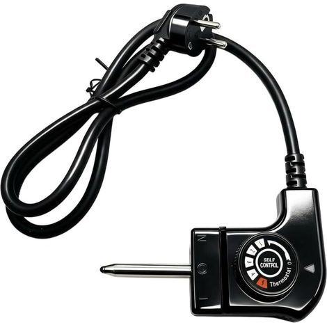 Câble Alimentation avec Thermostat Réglable pour Plancha Électrique Extérieur et Pierrade. Cordon Prise de Remplacement Universel 1M. Contrôle de Température Précis pour Grill et Appareils de Cuisson