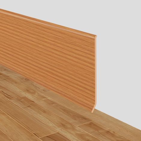 1 Rouleau Plinthe souple,PVC autoadhésif 10cm,Grain de bois jaune,Moulure murale,Décoration intérieur (1/5)