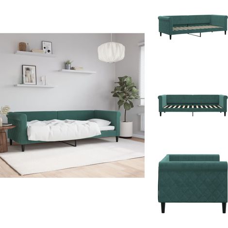 Lit de repos sans matelas vert foncé 80x200 cm velours - Lit De Repos - Lits De Repos - Canapé-lit - Lit D'appoint (1/5)
