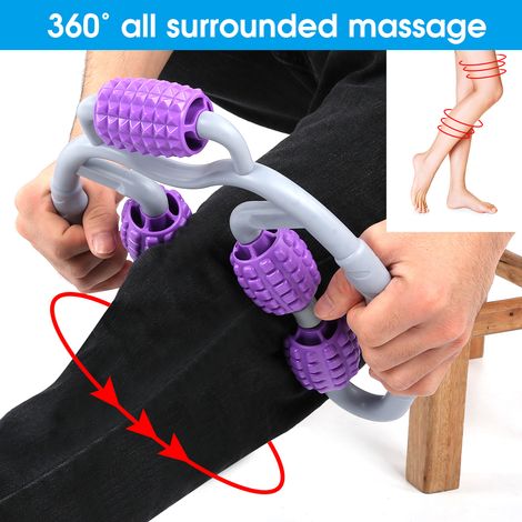 Massageur de mollet électrique portable avec pince, équipement de récupération musculaire pour sport et yoga violet