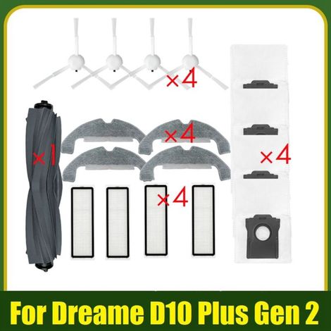 Cepillo de goma para D10 Plus Gen 2 RLD32GD, repuestos, accesorios, filtros HEPA de 4 lados, paño de limpieza, bolsa para el polvo (1/4)