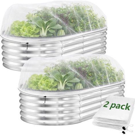 Lot de 2 filets anti-insectes – 130x80x55 cm – Mailles fines – Protection potager – Cordon de serrage (1/5)