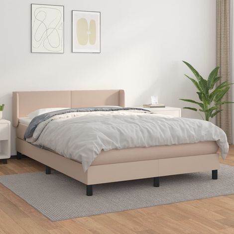 Boxspringbett Matratze Cappuccino-Braun 140x200cm Kunstleder (1/5)