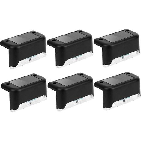 Lot de 6 lampes solaires LED d'extérieur pour escalier et clôture, étanches et lumineuses, pour la décoration de terrasse.